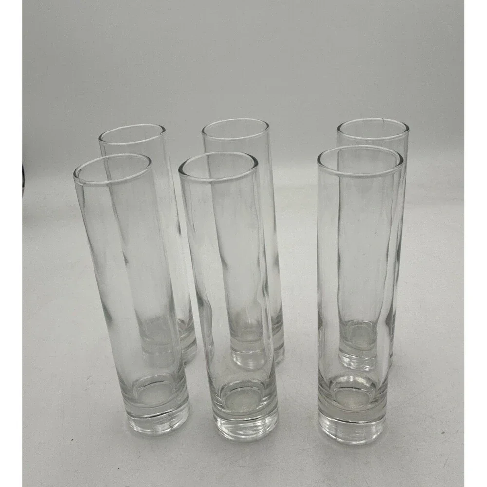 Clear Glass Cylinder Shaped Bud Vase 7.5